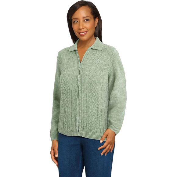 Alfred Dunner Chenille Cardigan Sweater Medium - Picture 1 of 8